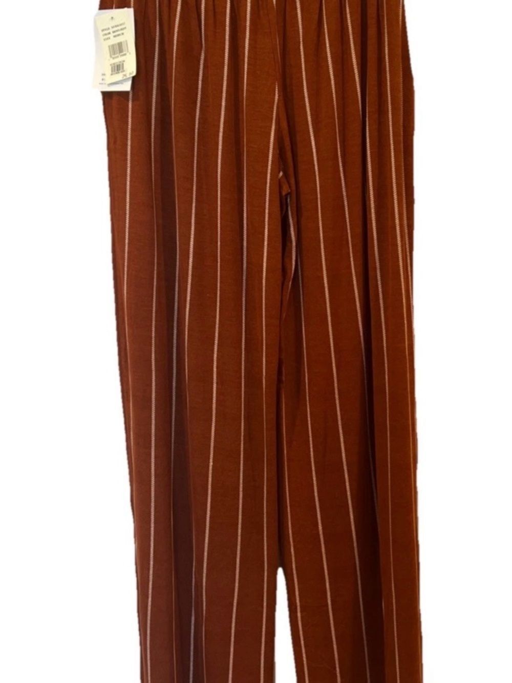 Nordstrom Brown Pinstripe Pleated Wide-Leg Pants